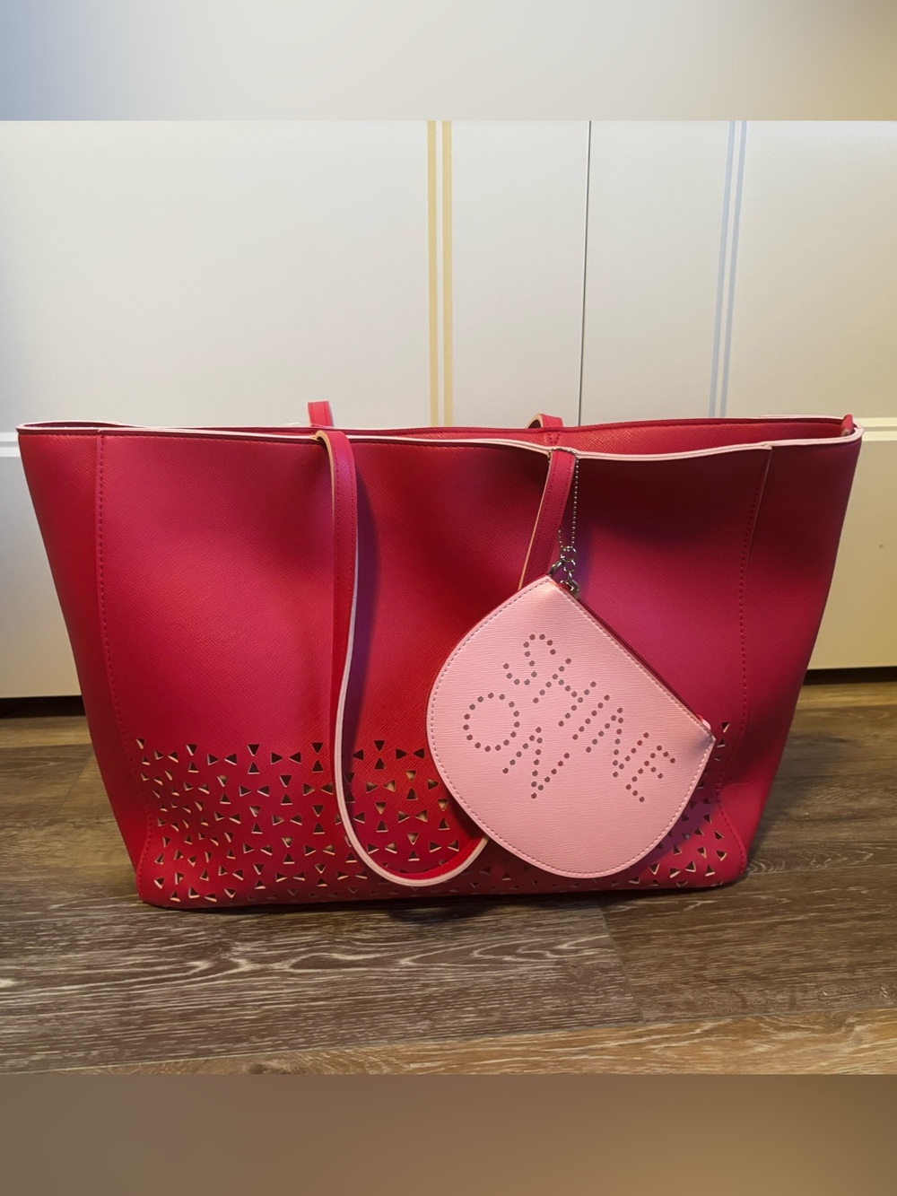 Bath & Body Works Pink Tote with Light Pink 'Shine On' Pouch